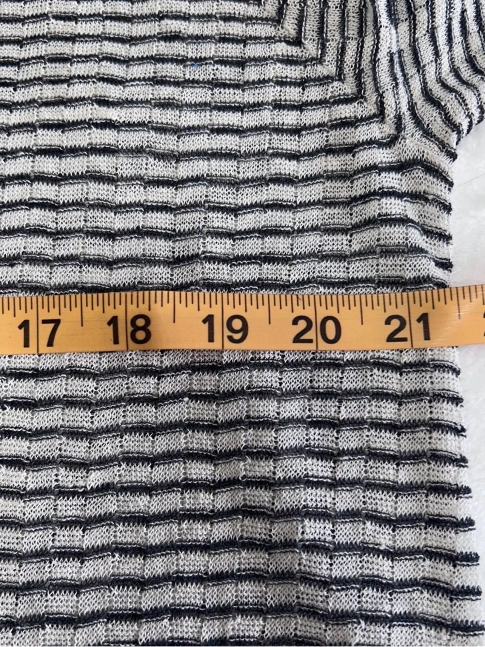 Eileen Fisher Organic Linen Blend Striped Open Front Cardigan Sweater Knit Large - Picture 5 of 6